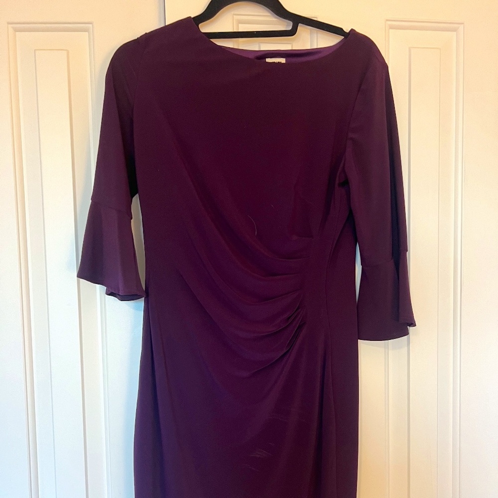 Purple Bell-Sleeved Anne Klein Dress